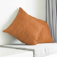 thumbnail image 3 of Burnt Orange Burlap Texture Pillow Covers 18x18 Inch Decorative Throw Pillow Cover, Farmhouse Vintage Orange Sofa Pillowcases Accent Cushion Case Home Decor Bedroom Living Room, 3 of 6