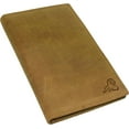 thumbnail image 2 of RFID Blocking Premium Vintage Leather Long Bifold Credit Card ID Wallet Dark Beige, 2 of 7