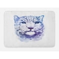 thumbnail image 1 of Animal Bath Mat, Big Wild Cats Themed Print Watercolor Style Leopard Illustration Jungle Wildlife, Non-Slip Plush Mat Bathroom Kitchen Laundry Room Decor, 29.5 X 17.5 Inches, Violet White, Ambesonne, 1 of 2