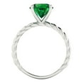thumbnail image 4 of 2 ct Round Cut Simulated Emerald Solitaire Engagement Ring for Women in 18K White Gold, 4 of 5