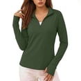 thumbnail image 2 of hoksml Women's 1/4 Zip Long Sleeve Athletic Top with Thumb Holes, UPF 50+ Sun Protection Quick Dry Workout Shirt for Running Yoga, 2 of 7