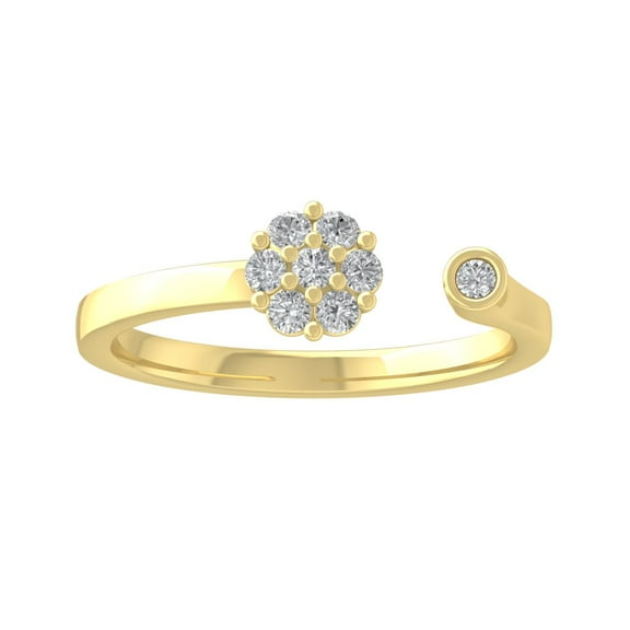 ARAIYA FINE JEWELRY 14K Yellow Gold Round-shape Diamond Bypass Ring (1/4 cttw, I2-I3 Clarity, I-J Color) Size 5