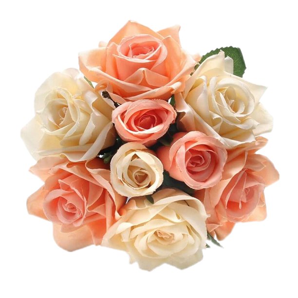 9 Head Artificial Rose Flowers Bridal Bouquet Simulation Flower Wedding Fake Plastic Floral Decor Walmart Com Walmart Com
