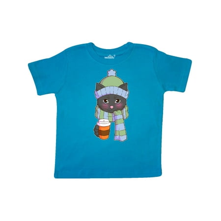 

Inktastic Cute Black Cat in Scarf and Hat Gift Toddler Boy or Toddler Girl T-Shirt
