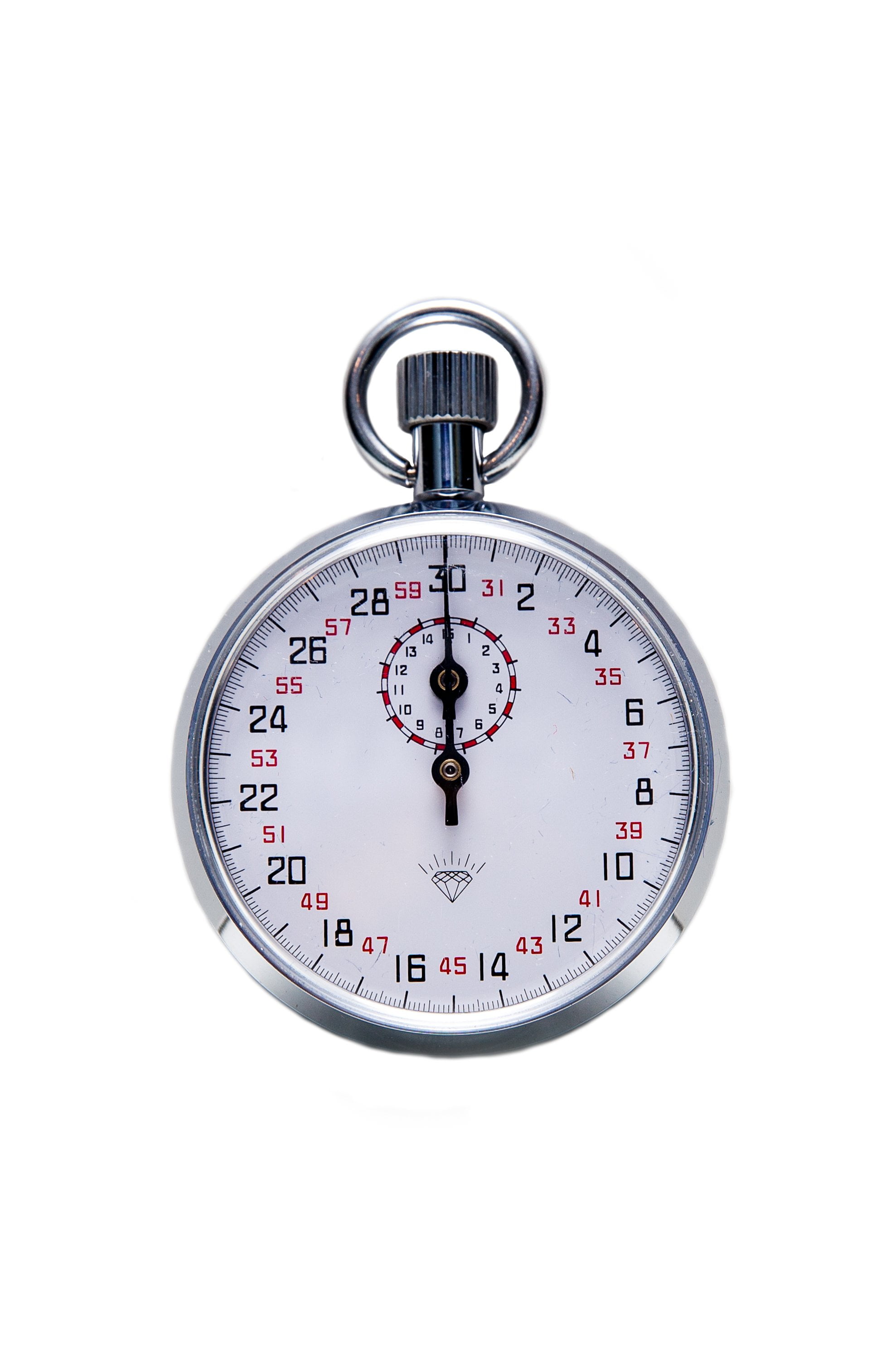 15 Minute "Diamond" Steel Mechanical Stopwatch