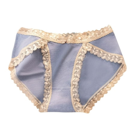 

LBECLEY Lane 14 16 New Cotton Bikini Womens Breathable Panties Comfort Underwear Plus Size Underwear for Women High Waist Women Underwear Set Blue Xl