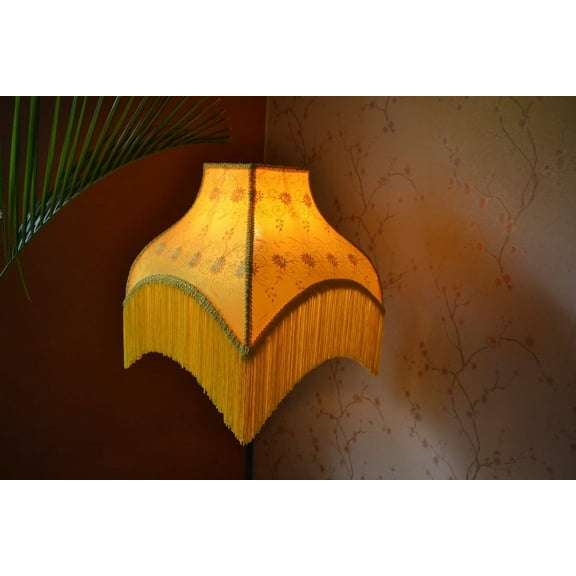 BespokeByNikita Lemon Yellow Lace Square Lampshade