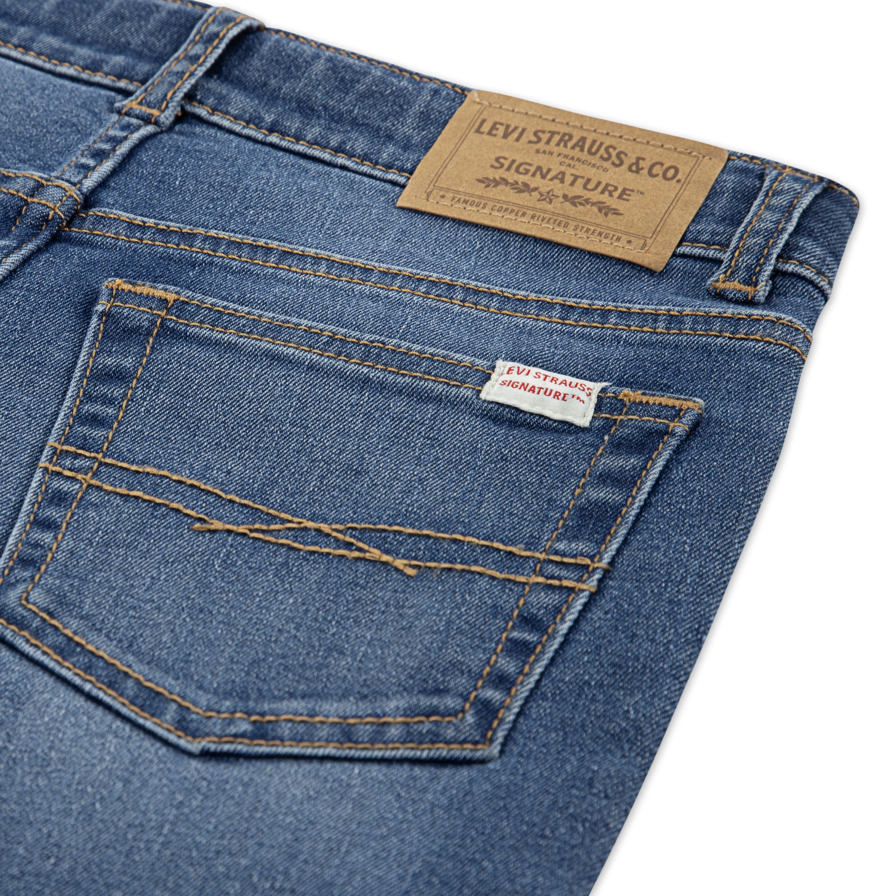 Levi Strauss Signature Girls Embroidered Star Straight Jeans, Sizes 5-18