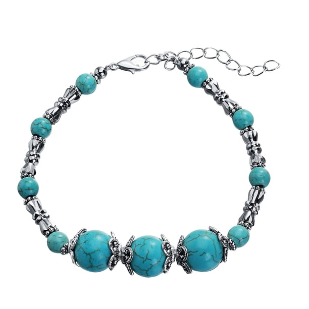 Retro pulsera de las mujeres hechas a mano de cuentas de moda regalos de joyería pulseras de turquesa