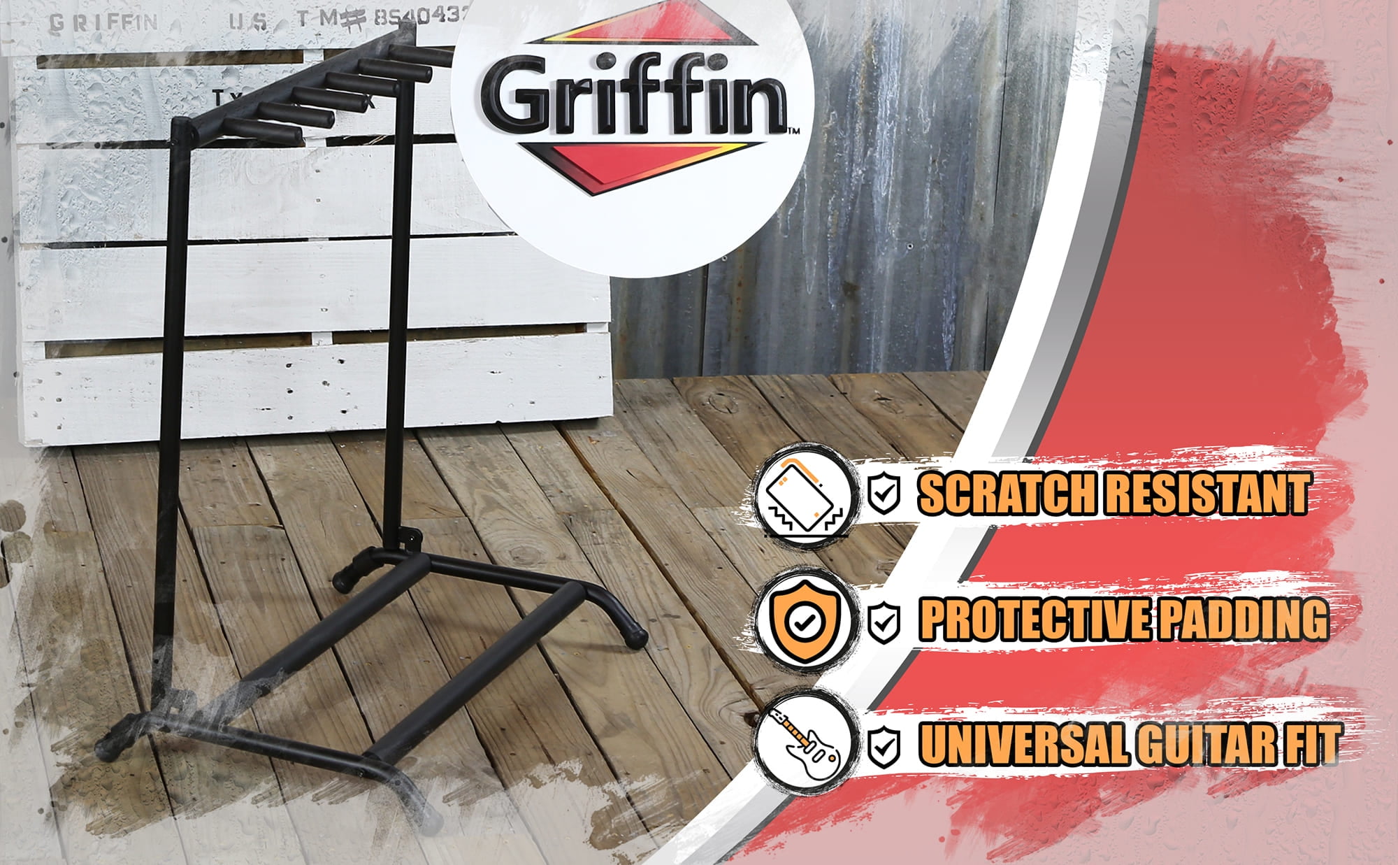 2X BLACK MOUNTAIN Asteroid Guitar Picks With Five Guitar Rack Stand by Griffin