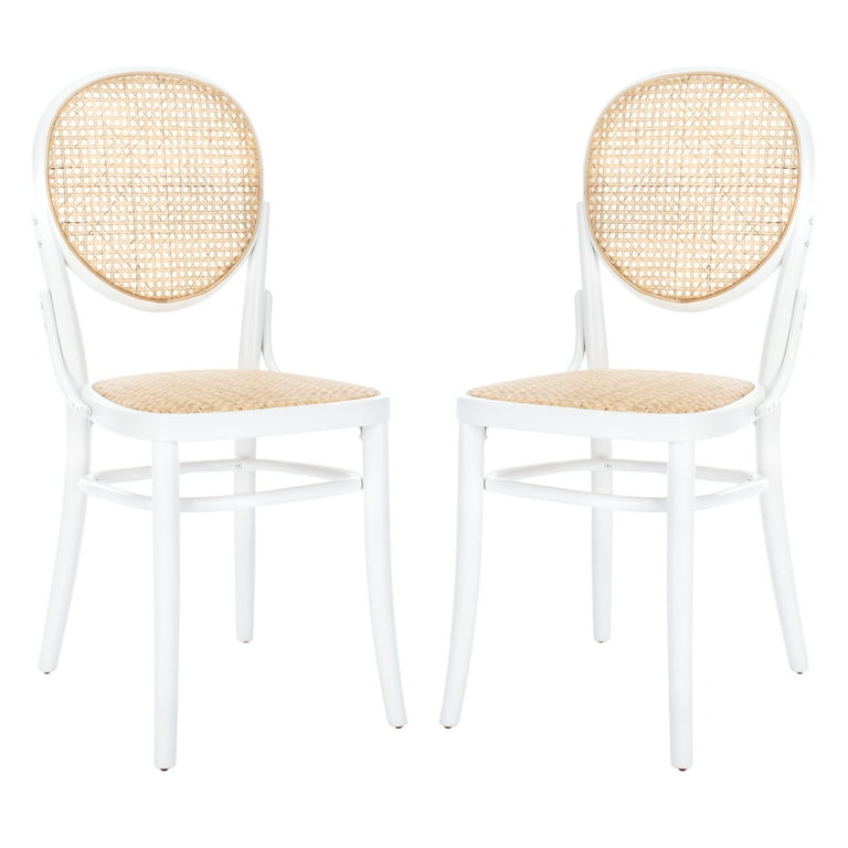 SAFAVIEH Sonia Nautical Cane Dining Chair White Natural Walmart