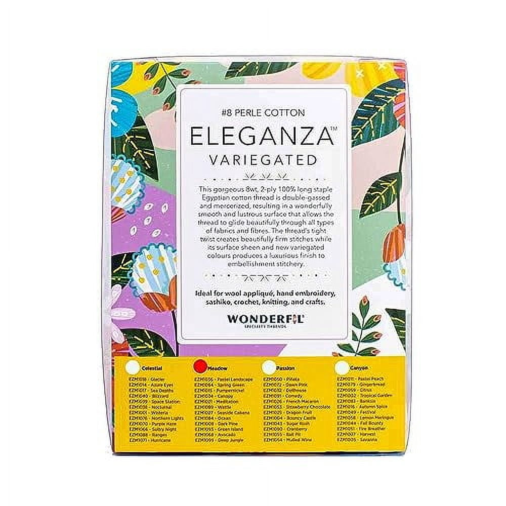 WonderFil 8wt Varigated Eleganza Thread Pack of 12, Meadow