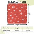 thumbnail image 2 of Red Christmas Snowflake Pattern Square Fitted Tablecloth with Elastic Edge,Square Table Cover,Washable Elastic Table Cover for Home Kitchen Party Decor 36"x36", 2 of 6
