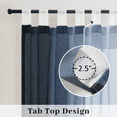 thumbnail image 3 of Navy Curtains 84 inch Long Ombre Sheer Curtains - Faux Linen Semi Voile Gradient Tab Top Curtains for Bedroom and Living Room, Set of 2 Window Curtain Panels, W52 x L84, 3 of 6