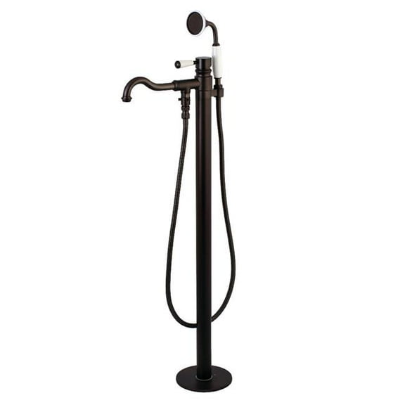 Paris Paris Single Handle Freestanding Roman Tub Filler with Hand Shower, Oil Rubbed Bronze