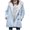 Light Blue, variant on LOVZFMLL Plus Size Women's Fleece Coat Long Hooded Cardigan with Pockets Fur Lined Winter Outerwear Warm Button Front