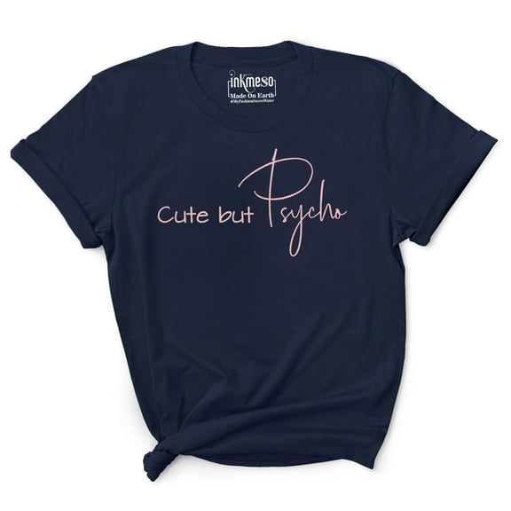 Inkmeso Women Quote Top Cute But Psycho Graphic Print Tee T-Shirt