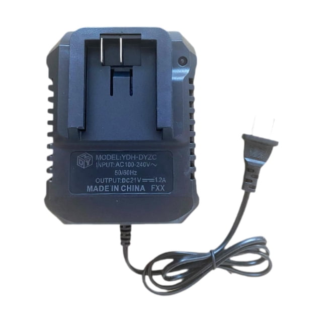 Cargador de llave eléctrica, cargador de amoladora , cargador ligero de 21V, multiuso para construcción, reparación de camiones automotrices 128 cm x 9 cm x 6 cm