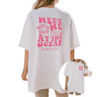 Cozymy Women's Retro Surf City 1962 Beach Graphic Oversized Short Sleeve T-Shirt Soft Cotton Crewneck Tee