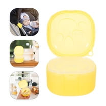Tineasur Pacifier Storage Container Case, Yellow, 2 Pieces, PP Material, Portable Baby Pacifier Holder