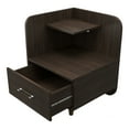 thumbnail image 5 of Furniture of America Ames Adult Modern 1-Drawer Nightstand with 2-Shelf, Wenge, 5 of 15