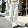 thumbnail image 6 of Akmaiox Wide Leg Sweatpants for Women, Plus Size Drawstring Waist Workout Joggers with Pockets, Casual Comfy Outdoor Hiking Pants, 6 of 7