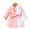 Pink, variant on Sngxgn Girls Dresses Solid Color Tie Back Long Sleeve Ruffle Hem Casual Elegant Little Girl Dresses(Pink,9)