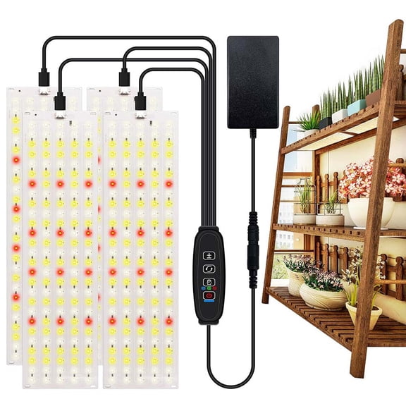 LED Grow Lights Full Spectrum, 4-Pack 1200W Panel Grow Lights for Indoor Plants, Grow Lamp for Greenhouse Under Cabinet Plants