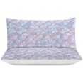 thumbnail image 3 of HAHDAXIA Mermaid Print Bedding Solid Comforter Set for All Seasons,3 Pieces(1 Comforter+2 Pillowcases),Soft Microfiber Bedding Set Queen(90"x90"), 3 of 7