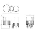 thumbnail image 4 of Sonneman S1t01k-Rc066828 Suspenders Led 3-Bar Offset Ring Multi Light Pendant - Black, 4 of 5