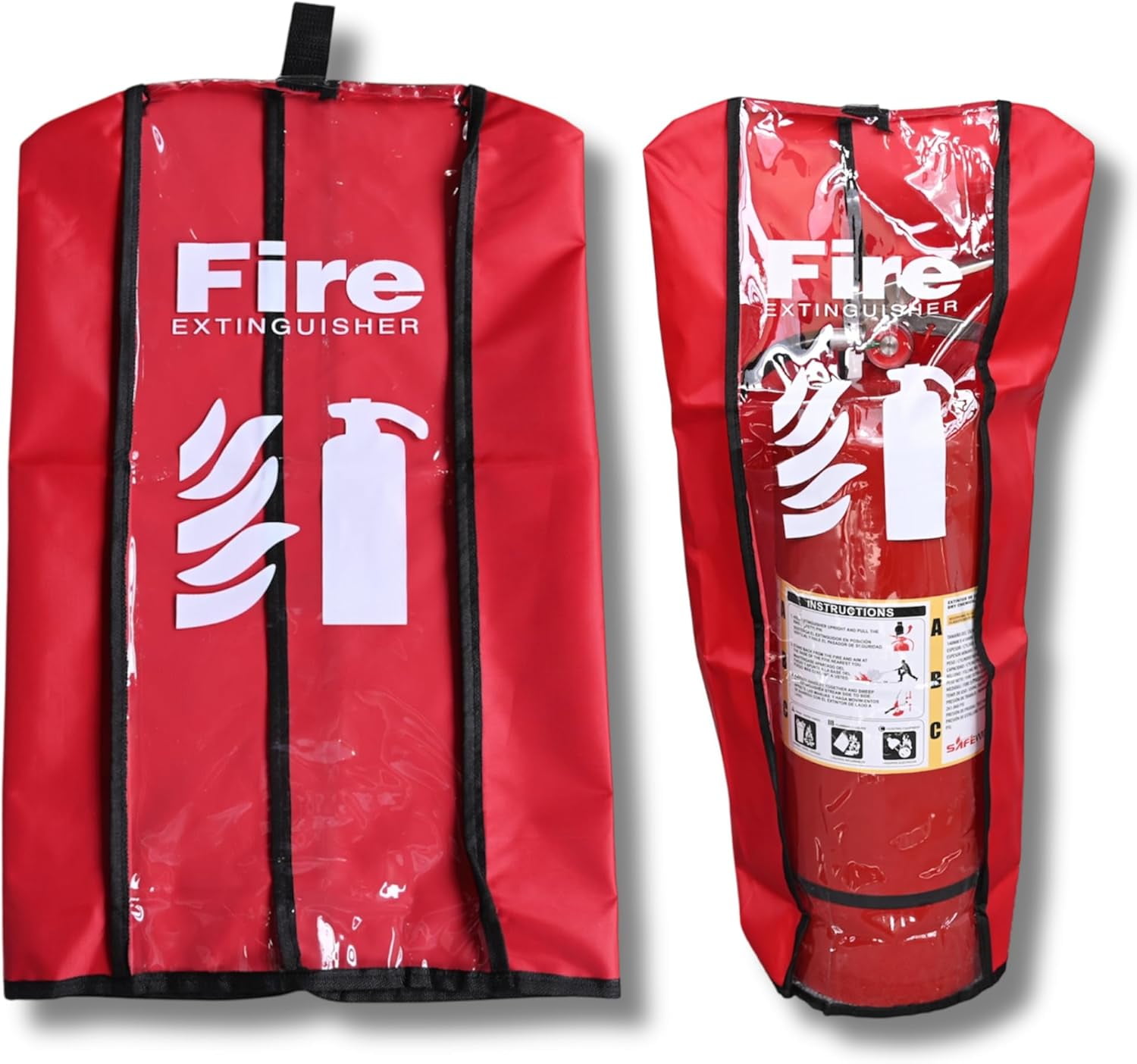 Fire Extinguisher Cover Small Size Pack of 6 - Dust, Scratch Protective Cover - Fire Extinguisher Sleeve Transparent - Weatherproof Protective Covering - for Extinguishers up to 10LBS (5kg)