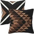 thumbnail image 5 of Aztec Western Wooden Print Farmhouse Throw Pillow Covers 18x18 Inch Modern Outdoor Pillow Case Soft Cushion Covers Set of 2 for Sofa Living Room Home Decorative Black, 5 of 6