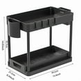 thumbnail image 3 of 2-Tier Pull-Out Kitchen Organizer Set - Under Sink Storage Rack for Spices, Dishes & Utensils, Durable Plastic with Paint Finish, 3 of 14