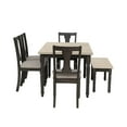 thumbnail image 3 of Linon Willow Wood Six Piece Dining Set with Bench in Smokey White/Dark Gray, 3 of 16