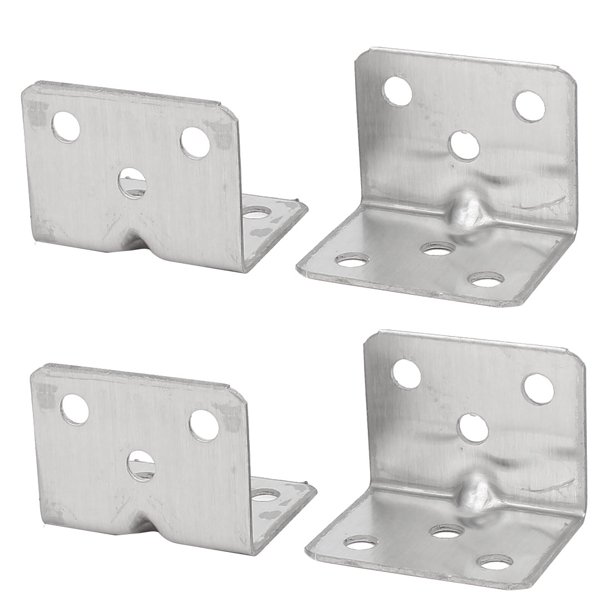 Unique Bargains 28mmx28mmx37mm Stainless Steel L Shape Angle Bracket