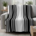 thumbnail image 2 of Black Ombre Striped Blanket Soft Cozy Warm Throw Blanket for Couch, Plush Fuzzy Flannel Fleece Blankets for Sofa, Modern Black Gray Vertical Stripes Bed Blankets Lightweight Gifts for Women, 30"x40", 2 of 9