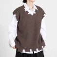 thumbnail image 4 of Chaleco de otoño e invierno estilo coreano suéter hombre nuevo en chalecos de punto para hombres suave moda vintage diseñador superior cachemira Y2k, 4 of 5