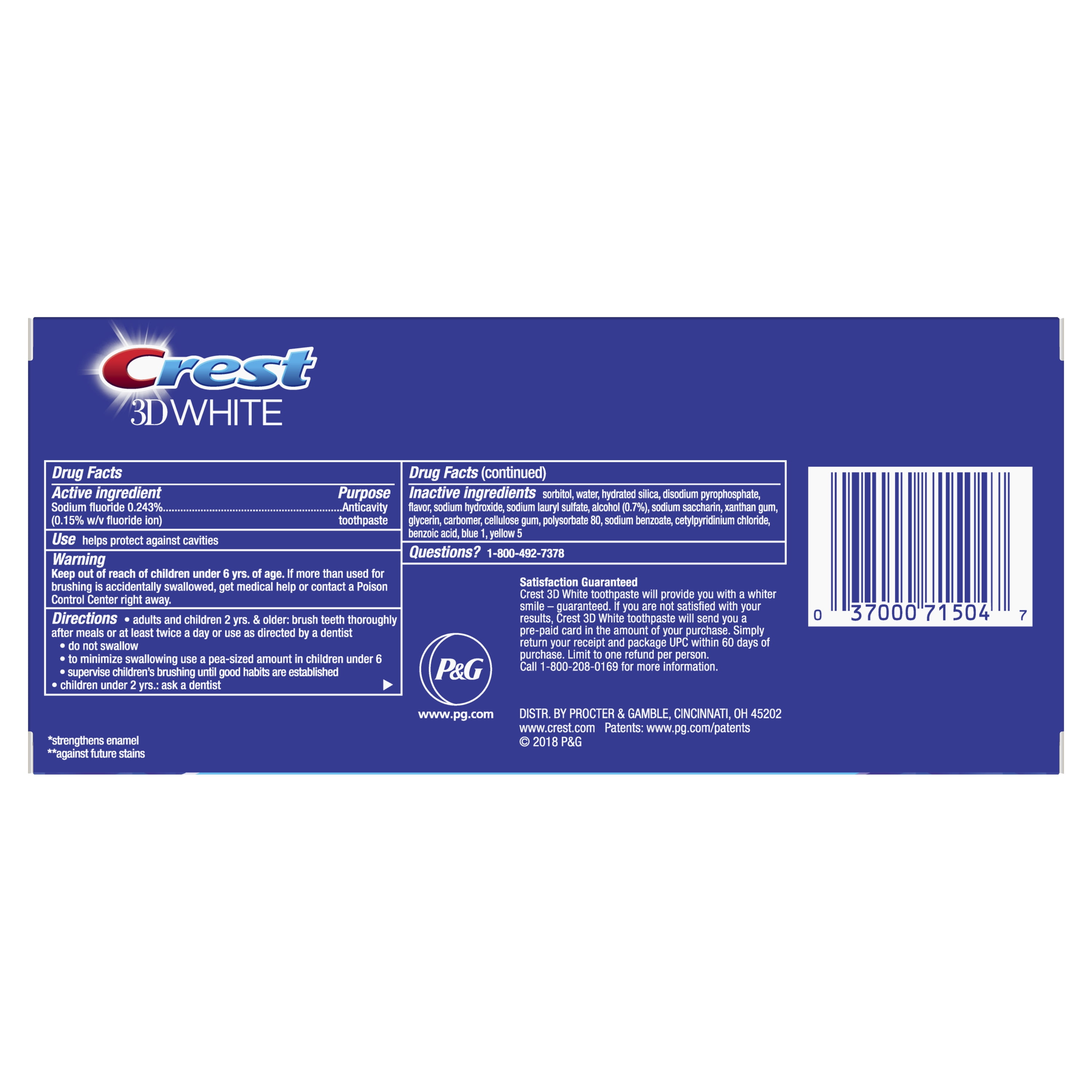 Crest 3d White Whitening Toothpaste Mild Mint 4 8 Oz Pack Of 2 Walmart Com Walmart Com