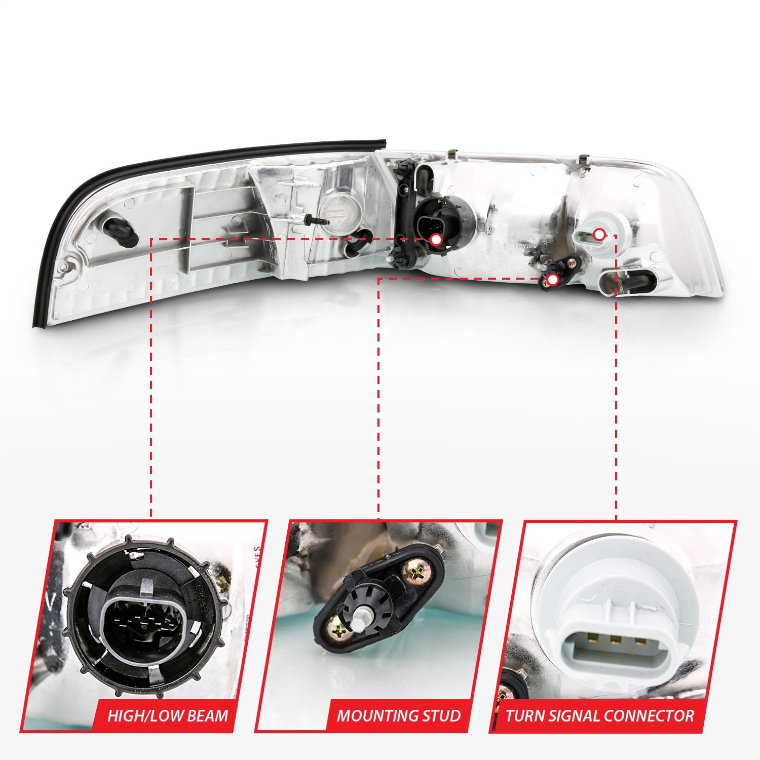 ANZO USA 121556 Crystal Headlights Fits select: 1998-2011 FORD CROWN VICTORIA