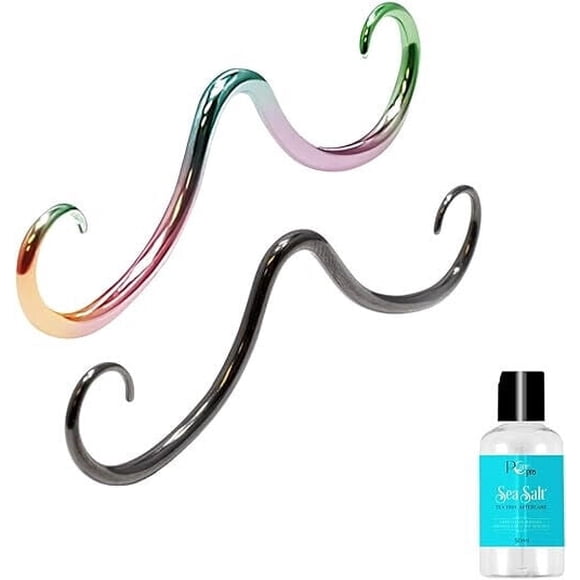 Luxe Modz 316L Surgical Steel 14G 16G Septum Mustache Nose Ring Hoop PVD Plated Mustache Septum Piercing Jewelry for Women Men