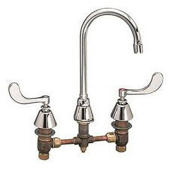 Chicago Faucet 786-E3ABCP Deck Mounted Concealed Kitchen Sink Faucet with 8 in. Centers in Chrome