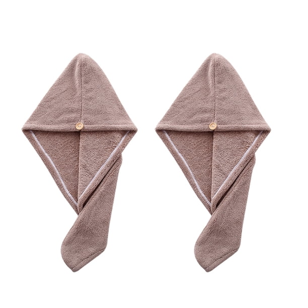 Paquete de 2 toallas de microfibra para el cabello para el hogar, accesorios esenciales para el baño, turbante para el cabello de secado rápido