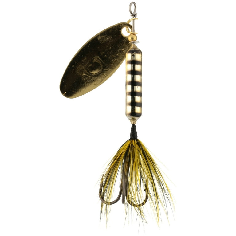 Worden's Rooster Tail Original Met Gold Black Lure 1/4 oz. Carded Pack