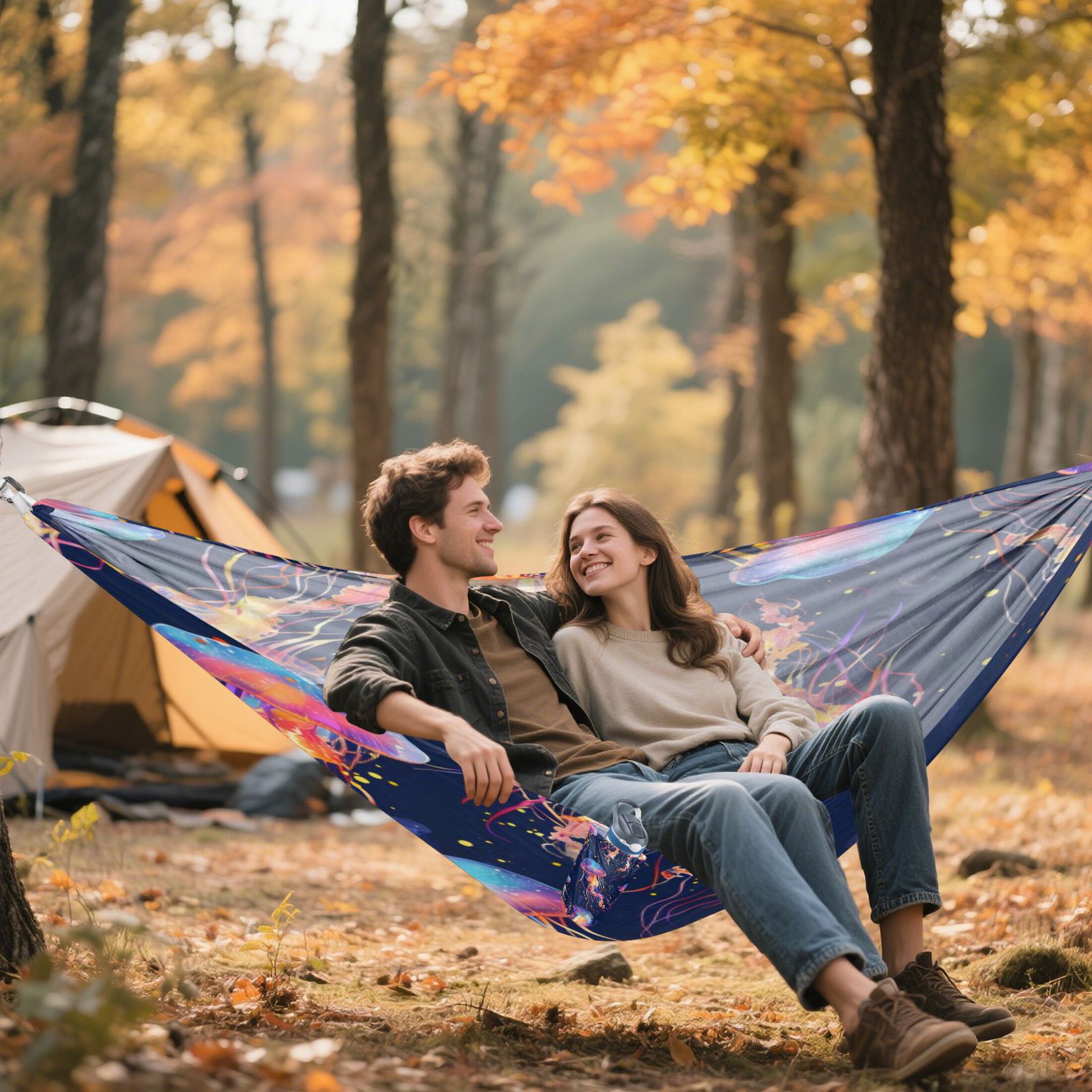 Hammock Camping Hammock Nylon Portable Hammock Travel Camping Hammock Purple Jellyfish