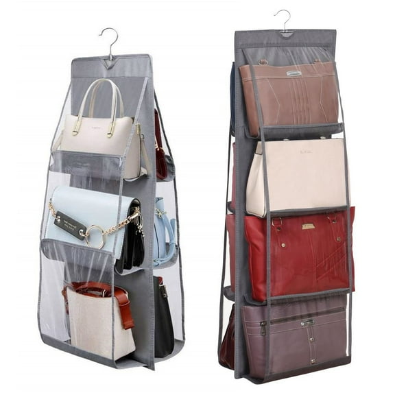 VIVIHEYDAY 6 Pocket Handbag Hanging Closet Organizer Living Room Bedroom Wardrobe Purse Bags Organizers