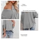 thumbnail image 5 of Mujer Camisa Suelta De Manga Larga Cuello En V Hombro Caída Color Puro Simple Casual Moda Jersey Top para Otoño Invierno Gris XL, 5 of 6