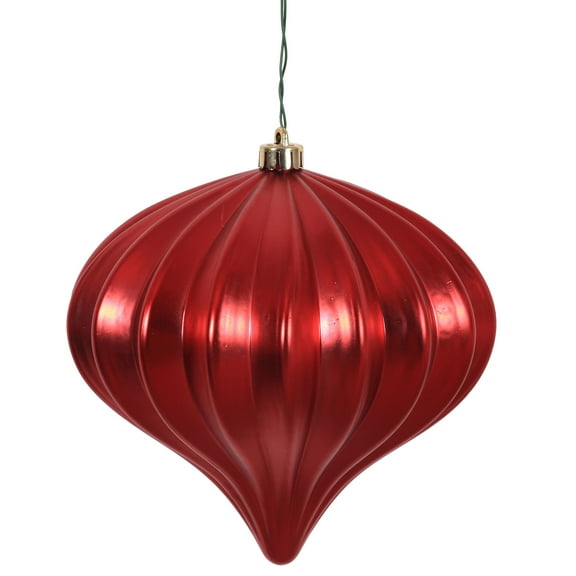 Vickerman 5.7" Burnished Orange Matte Onion Christmas Ornament, UV treated, Set of 3