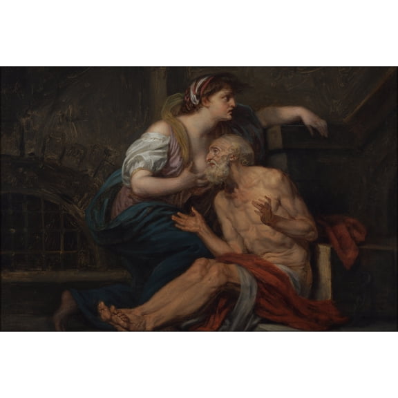 24"x36" Gallery Poster, Jean Baptiste Greuze French Cimon and Pero Roman Charity Google Art Project