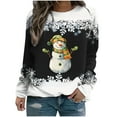 thumbnail image 2 of Riecok Christmas Sweatshirts for Women Plusize Long Sleeves Scoop Neck Fall Christmas Funny Graphic Comfortable Loose Oversized Soft Pullover Hoodless Tops Black XXL, 2 of 3