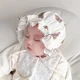 thumbnail image 4 of Gorro de princesa para bebé con estilo, gorro de neumático para primavera y otoño, gorro con borde de flor de estilo coreano, gorro con protección para los oídos para recién nacido, transpirable, 4 of 5